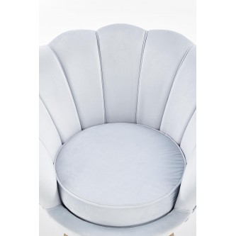 AMORINO fotel wypoczynkowy jasny niebieski, nogi - złote