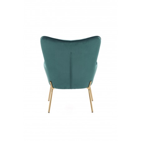 CASTEL 2 fotel wypoczynkowy złoty / ciemny zielony