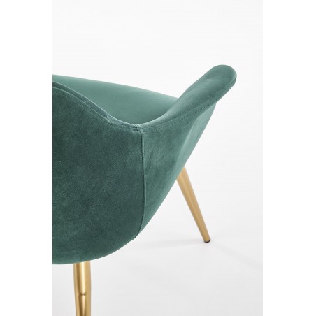 ELEGANCE 2 fotel wypoczynkowy tapicerka - ciemny zielony, nogi - złote (1p1szt)
