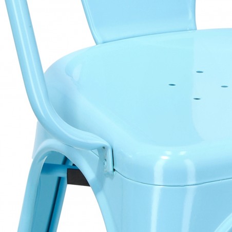 Krzesło Paris Arms niebieskie inspirowan e Tolix