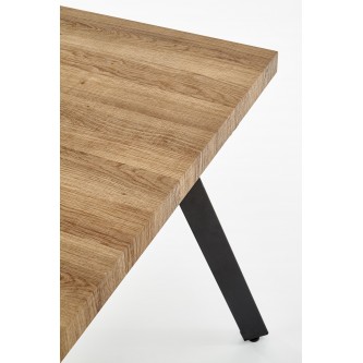BERLIN stół rozkładany 140-180 cm, blat - orzechowy, stelaż - czarny (2p1szt)