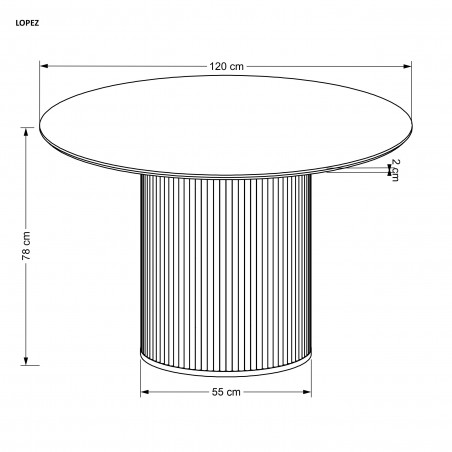 LOPEZ stół okrągły, dąb naturalny