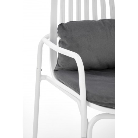 MELBY fotel wypoczynkowy, stelaż - biały, tapicerka - popielaty (2p6szt)
