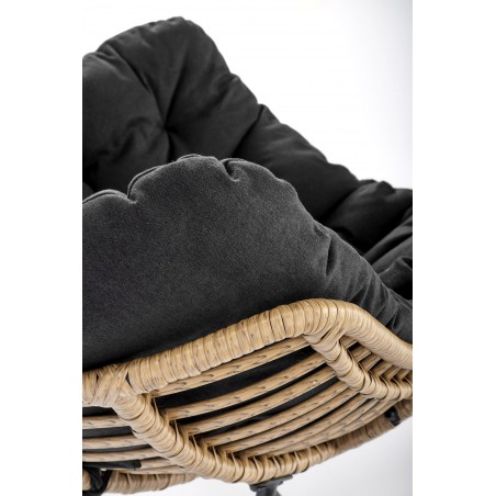 WHISPER fotel wypoczynkowy, czarny / naturalny