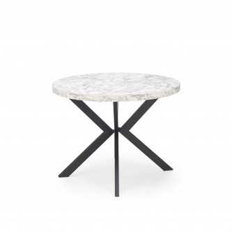 PERONI stół rozkładany biały marmur - czarny (2p1szt)