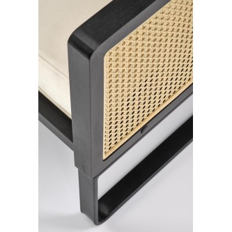 ILARIO fotel wypoczynkowy, czarny / naturalny