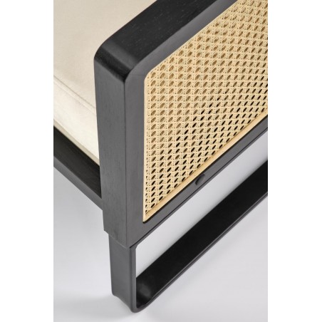 ILARIO fotel wypoczynkowy, czarny / naturalny