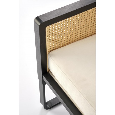 ILARIO fotel wypoczynkowy, czarny / naturalny