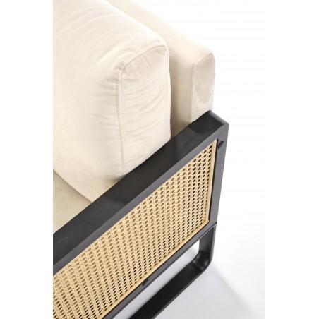 ILARIO fotel wypoczynkowy, czarny / naturalny