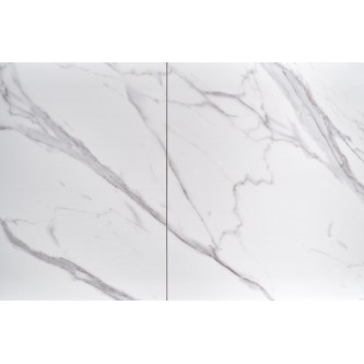 OSMAN stół rozkładany, biały marmur / czarny