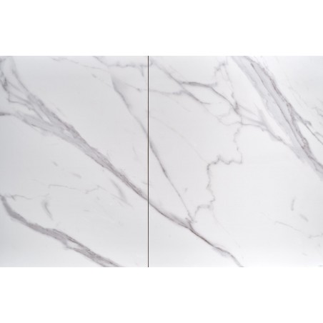 OSMAN stół rozkładany, biały marmur / czarny