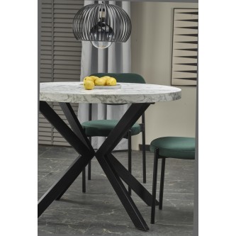 PERONI stół rozkładany biały marmur - czarny (2p1szt)