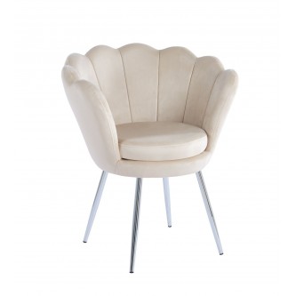 Fotel AMORINO Velvet | Nogi Chrom | Kształt Muszelki | Designerski