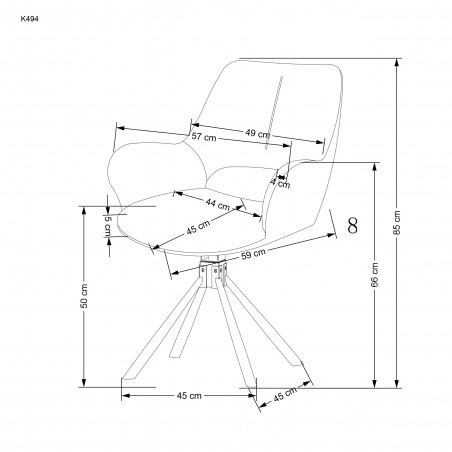 K494 krzesło popielaty / czarny (1p2szt)