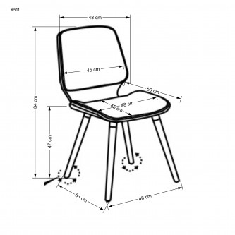 K511 krzesło kremowy / orzechowy