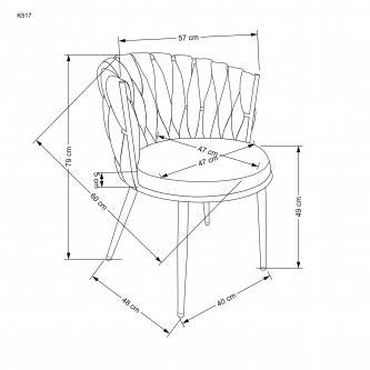 K517 krzesło ciemny zielony / złoty (1p2szt)