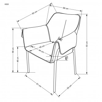 K522 krzesło popielaty (1p2szt)