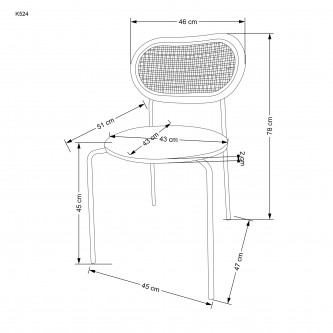 K524 krzesło bordowy (1p4szt)