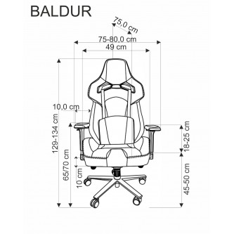 BALDUR fotel gabinetowy c.popielaty / czarny