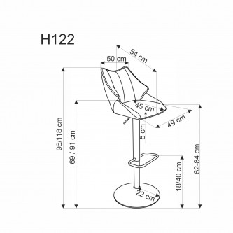 H122 hoker nogi - czarny, siedzisko - beżowy (1p2szt)
