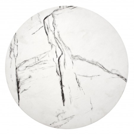 ANTICA S ława blat - biały marmur, stelaż - czarny (2p1szt)