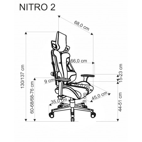 NITRO 2 fotel gabinetowy tkanina, czerwony / czarny