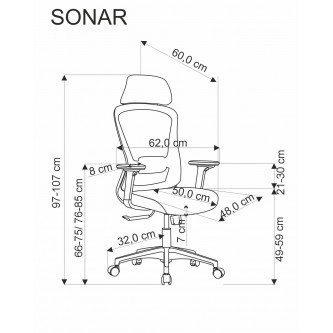 SONAR fotel gabinetowy czarny