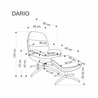 DARIO fotel wypoczynkowy z podnóżkiem oraz z funkcją kołyski, niebieski (1p1szt)