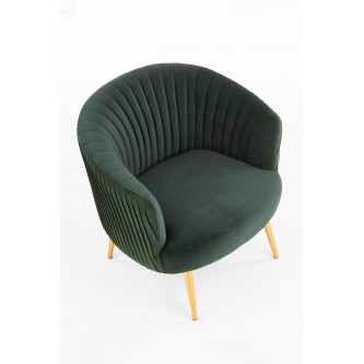 CROWN fotel wypoczynkowy ciemny zielony / złoty