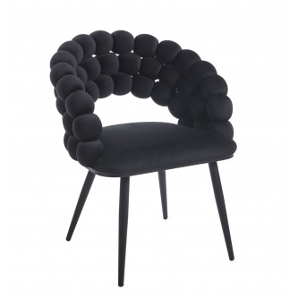 Krzesło BUBBLE K20-FX (B) Czarne | Velvet Riviera 100 | Designerskie