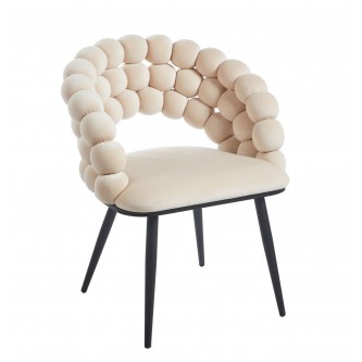 Krzesło BUBBLE K20-FX (B) Beżowe | Velvet Riviera 06 | Designerskie