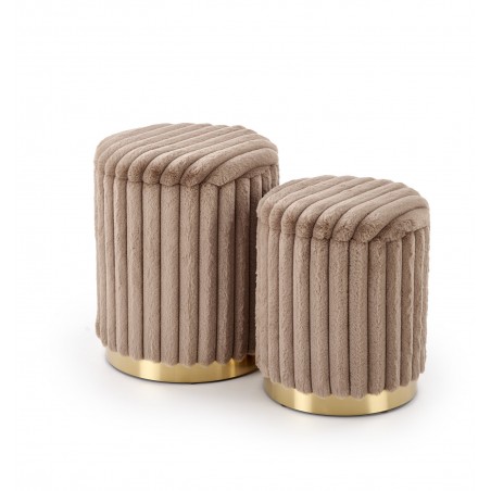 FIDO zestaw 2 puf, cappuccino / złoty (1p1kpl)