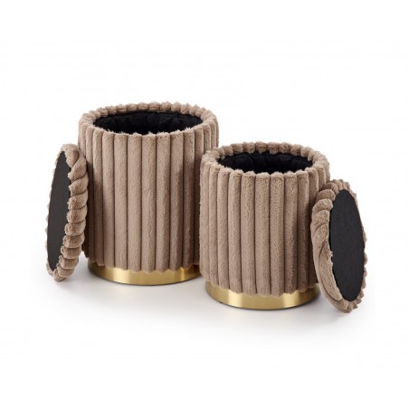 FIDO zestaw 2 puf, cappuccino / złoty (1p1kpl)