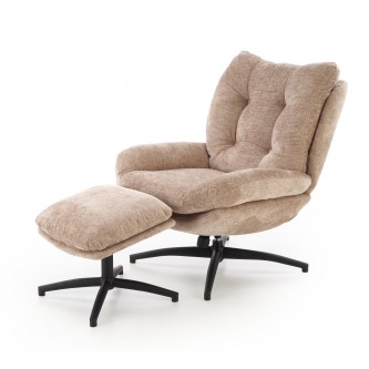 PESTO fotel z podnóżkiem / funkcja kołyski,  beżowy