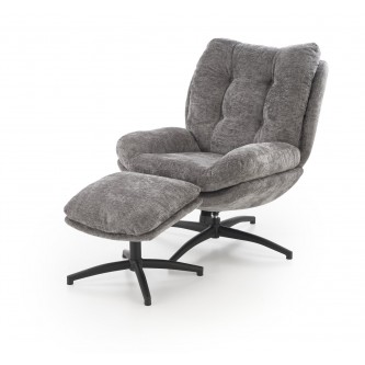 PESTO fotel z podnóżkiem / funkcja kołyski,  popielaty