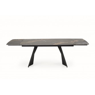 ARMANI stół rozkładany, czarny marmur / czarny (2p1szt)