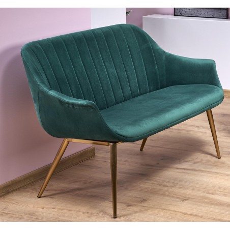 ELEGANCE 2 XL sofa tapicerka - ciemny zielony, nogi - złote (1p1szt)