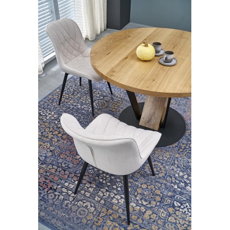 FANIS okrągły stół rozkładany, naturalny / czarny  (3p1szt)