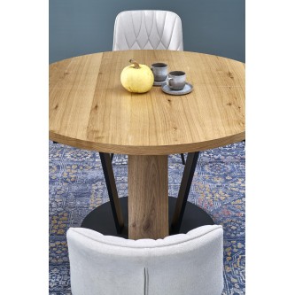 FANIS okrągły stół rozkładany, naturalny / czarny  (3p1szt)