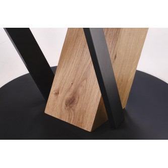 FANIS okrągły stół rozkładany, naturalny / czarny  (3p1szt)