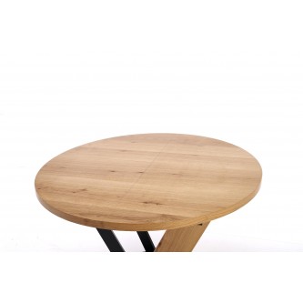 FANIS okrągły stół rozkładany, naturalny / czarny  (3p1szt)