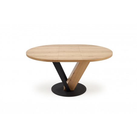 FANIS okrągły stół rozkładany, naturalny / czarny  (3p1szt)