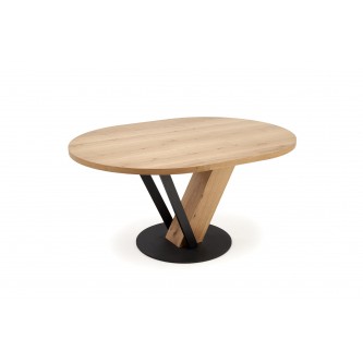 FANIS okrągły stół rozkładany, naturalny / czarny  (3p1szt)