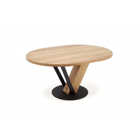 FANIS okrągły stół rozkładany, naturalny / czarny  (3p1szt)