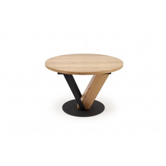 FANIS okrągły stół rozkładany, naturalny / czarny  (3p1szt)