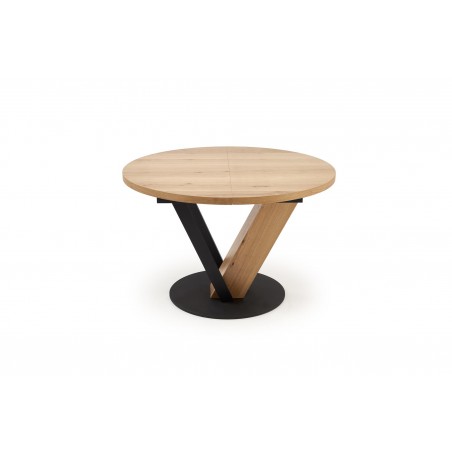 FANIS okrągły stół rozkładany, naturalny / czarny  (3p1szt)