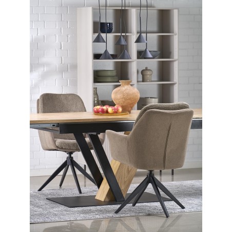 FANIS stół rozkładany, naturalny / czarny (3p1szt)