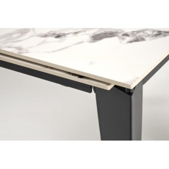 FELIX stół rozkładany, blat - biały marmur, nogi - czarny (2p1szt)