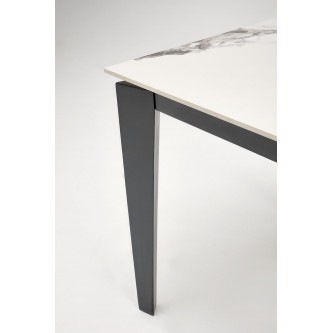 FELIX stół rozkładany, blat - biały marmur, nogi - czarny (2p1szt)