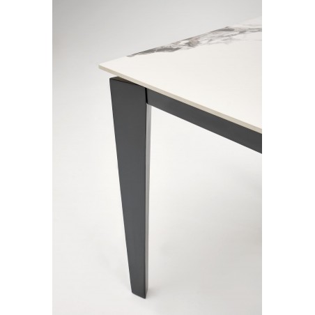 FELIX stół rozkładany, blat - biały marmur, nogi - czarny (2p1szt)
